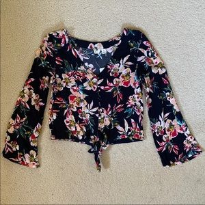 Roxy Floral Black Top